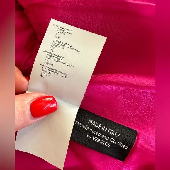 Versace wool fuchsia Coat